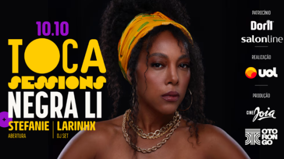 Negra Li, Stefanie e DJ Larinhx são destaque da segunda edição do Toca Sessions no Cine Joia